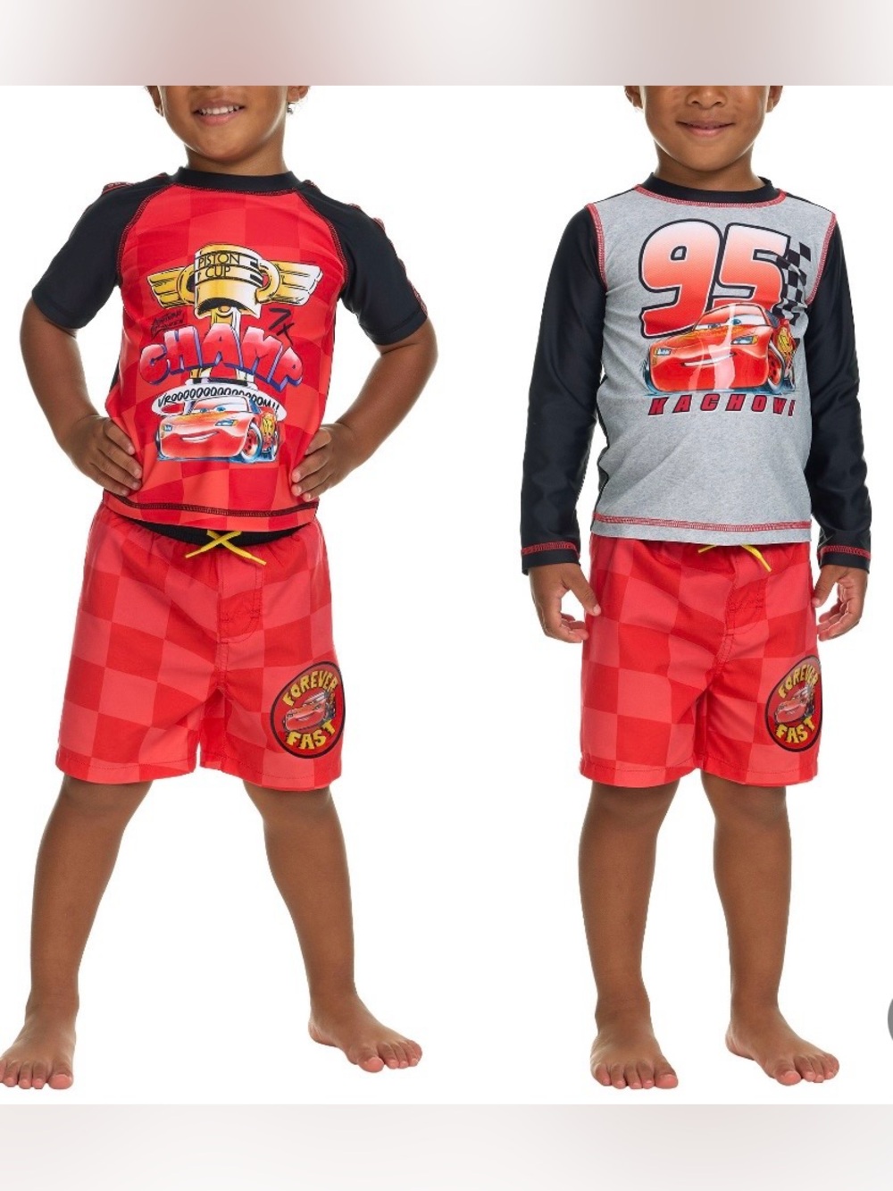 NWT Pixar Cars Kids 3-Piece Swim Short Set Boy Size 6